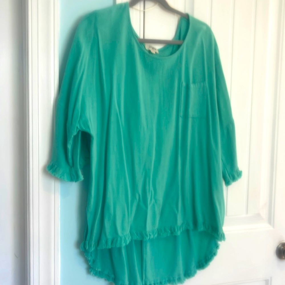 Linen aqua top.